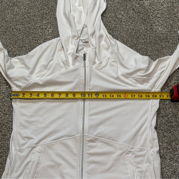 Athleta Pacific Baja UPF White Jacket Size Large Lightweight Zip-Up Hoodie - Picture 10 of 11